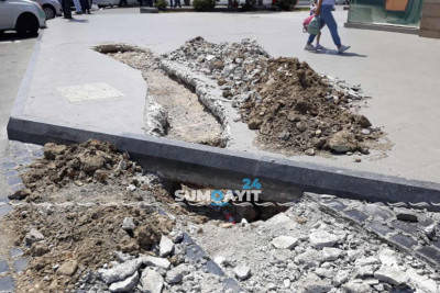 Bakı küçəsi: kanalizasiya xəttində yaranmış nasazlıq aradan qaldırılır