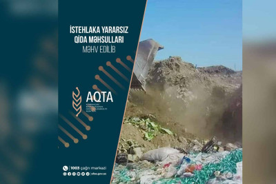 Sumqayıtda 20 tona yaxın yararsız qida məhsulları məhv edilib