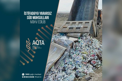 Sumqayıt: 10 tondan çox müxtəlif süd məhsulları məhv edilib