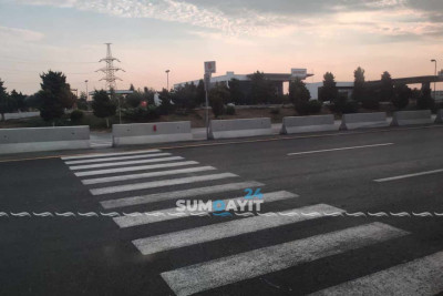 Sumqayıt yolunda maraqlı piyada keçidi