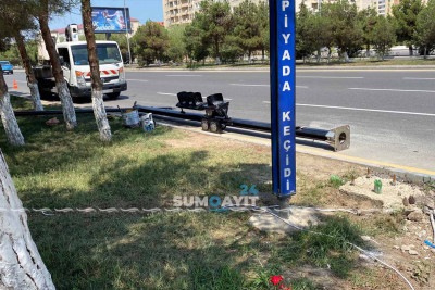 Zülfü Hacıyev küçəsində yeni işıqforlar quraşdırılır