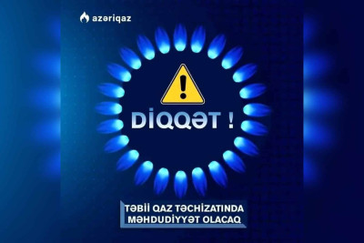 Sakinlərin nəzərinə: təbii qazın təchizatında məhdudiyyət var