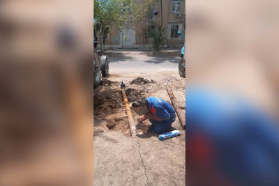 17-ci məhəllədə su borusu təmir edilib