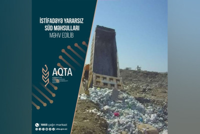 Sumqayıt poliqonunda 14 ton süd məhsulları məhv edilib