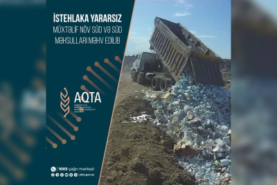 Poliqonda 37 tona yaxın süd məhsulları utilizasiya edilib