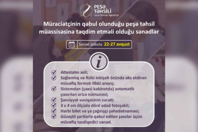 Peşə Təhsil Mərkəzinə tələbə qəbulunun nəticələri açıqlanıb