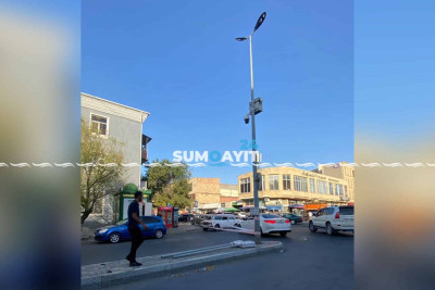 Nizami küçəsində işıq dirəkləri təmir olunub