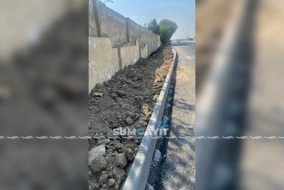 H.Z. Tağıyev qəsəbəsi: genişləndirilmiş yolun kənarında yeni səkilər tikilir