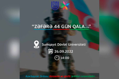 SDU-da "ZƏFƏRƏ 44 GÜN QALA..." adlı tədbir təşkil olunacaq