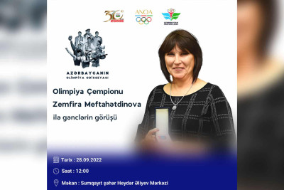 Olimpiya çempionu Zemfira Meftahətdinova gənclərlə görüşəcək