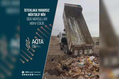Sumqayıtda 8 tondan çox istehlaka yararsız məhsul məhv edilib