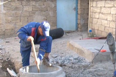 Sənaye məhəlləsində kanalizasiya xətti yenilənib