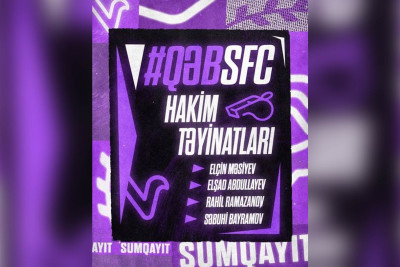 “Sumqayıt” FK-nın “Qəbələ” ilə oyununa hakim briqadası təyin olunub