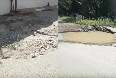 Sakinlər məktəbə aparan yolun yararsız olmasından çətinlik çəkirlər