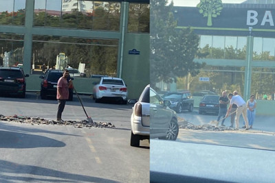44-cü məhəllədə yeni elektrik xətti çəkilir