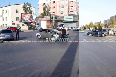 İki yolun kəsişməsində qəza baş verib