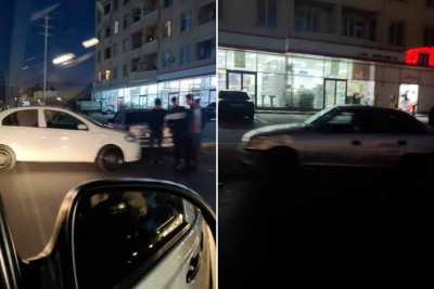 Saray qəsəbəsində iki avtomobil toqquşub