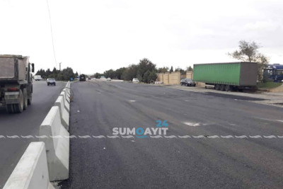 Bakı-Quba yolu: H.Z.Tağıyev qəsəbəsində tamamlama işləri aparılır