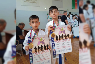 Şəhidimizin iki oğlu karate üzrə Sumqayıt birinciliyinin qalibi olub