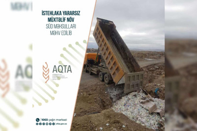 12 tondan çox süd məhsulu zərərsizləşdirilib