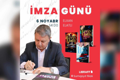 Yazıçı Elxan Elatlının imza günü təşkil olunacaq