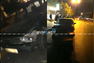 Cəlil Məmmədquluzadə küçəsində qəza: iki maşın toqquşub