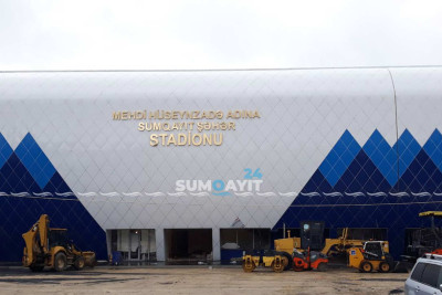 Sumqayıt şəhər stadionunda tamamlama işləri yekunlaşır