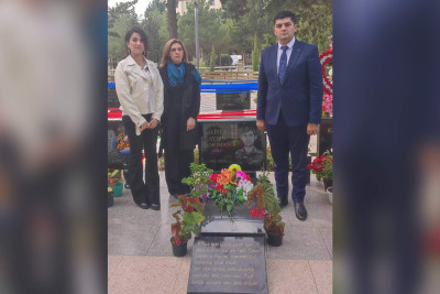 Musiqi məktəbinin kollektivi şəhid ailəsinə baş çəkib