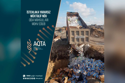 Sumqayıtda 38 tondan çox məhsul utilizasiya olunub