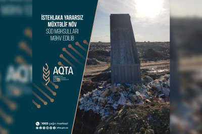 İstehlaka yararsız 60 ton məhsul məhv edilib