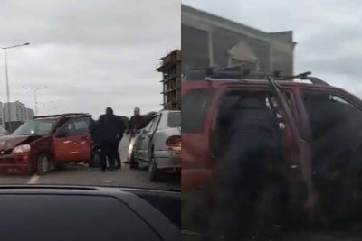 Zəncirvari qəza baş verib: iki nəfər xəsarət alıb