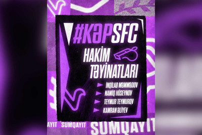 Azərbaycan Kuboku: “Sumqayıt”ın oyunu bu hakimlərə həvalə edilib