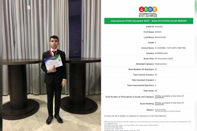 Məktəblimiz beynəlxalq olimpiadanın finalında