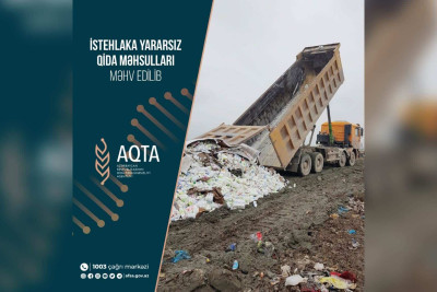 Sumqayıt poliqonunda 14 tondan çox məhsul məhv edilib