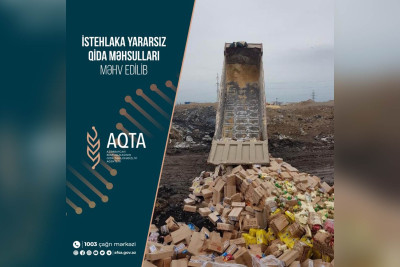 Sumqayıtda 30 ton qida məhsulu utilizasiya edilib