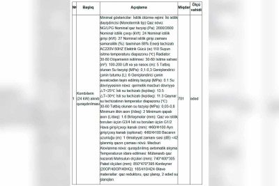 “Kombilərin alınıb quraşdırılması” üzrə tender başlayır
