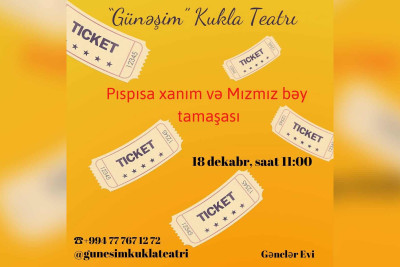 ”Günəşim” Kukla Teatrında tamaşa təqdim ediləcək