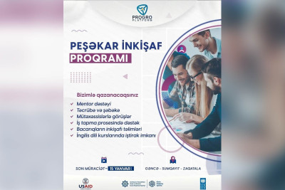 Gənclər peşəkar inkişaf proqramına qatıla bilərlər