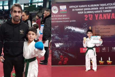 Məktəblimiz karate üzrə beynəlxalq turnirin qalibi olub