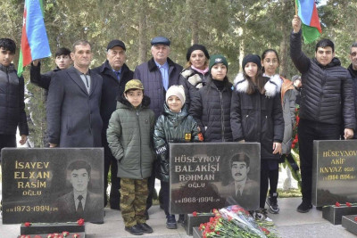 Şəhidlər xiyabanında şəhid Balakişi Hüseynovun xatirəsi yad edilib