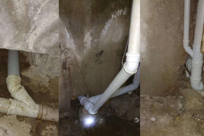 Yaşayış binasının zirzəmisində kanalizasiya boruları yenilənib