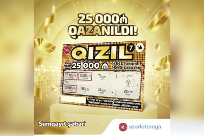 Sumqayıtda “Qızıl” ani lotereyasında cekpot udulub