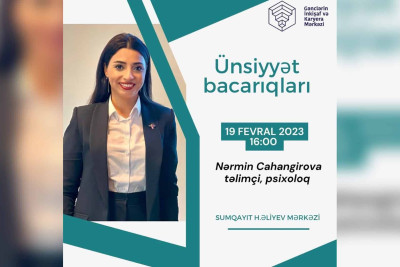 Gənclərə “Ünsiyyət bacarıqları” mövzusunda təlim keçiriləcək
