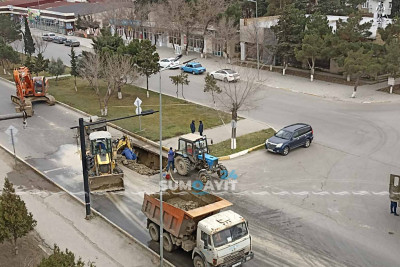 Bakı küçəsində kommunal qəzanın fəsadları aradan qaldırılır