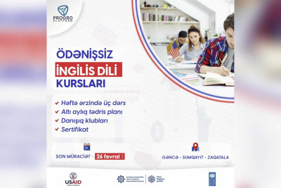 Sumqayıtda pulsuz ingilis dili kurslarına qəbul aparılır
