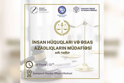 "İnsan Hüquqları və Əsas Azadlıqların Müdafiəsi" adlı təlim keçiriləcək