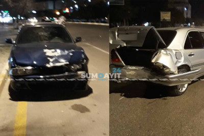 Sumqayıt: “BMW” ilə “Mercedes” toqquşub