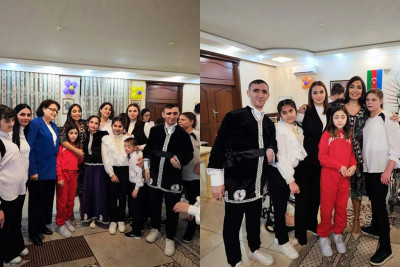 Saray: Leyla Əliyeva sağlamlıq imkanları məhdud uşaqlara baş çəkib