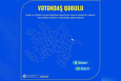 Nazirliyin səlahiyyətli şəxsi Sumqayıtda vətəndaş qəbulu keçirəcək