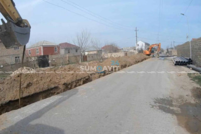 Saray qəsəbəsi: “Azərsu” su xəttini yeniləyir